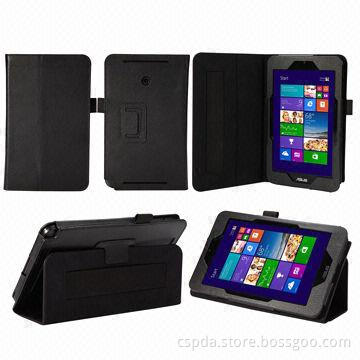 PU Back stand case for Asus Vivotab Note 8(with hand strap and pen slot function)-hot selling